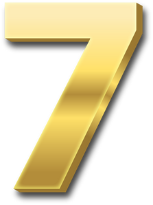 3D Gold Number Seven